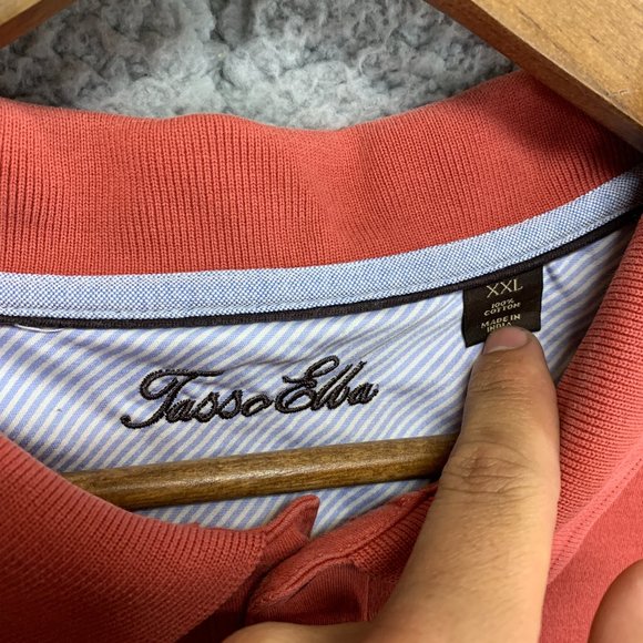 Casual Orange Polo Shirt Tasso Elba Golf Athletic Fit 2XL . Perfect Condition - Picture 3 of 12